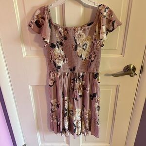 Juniors Purple Floral Dress